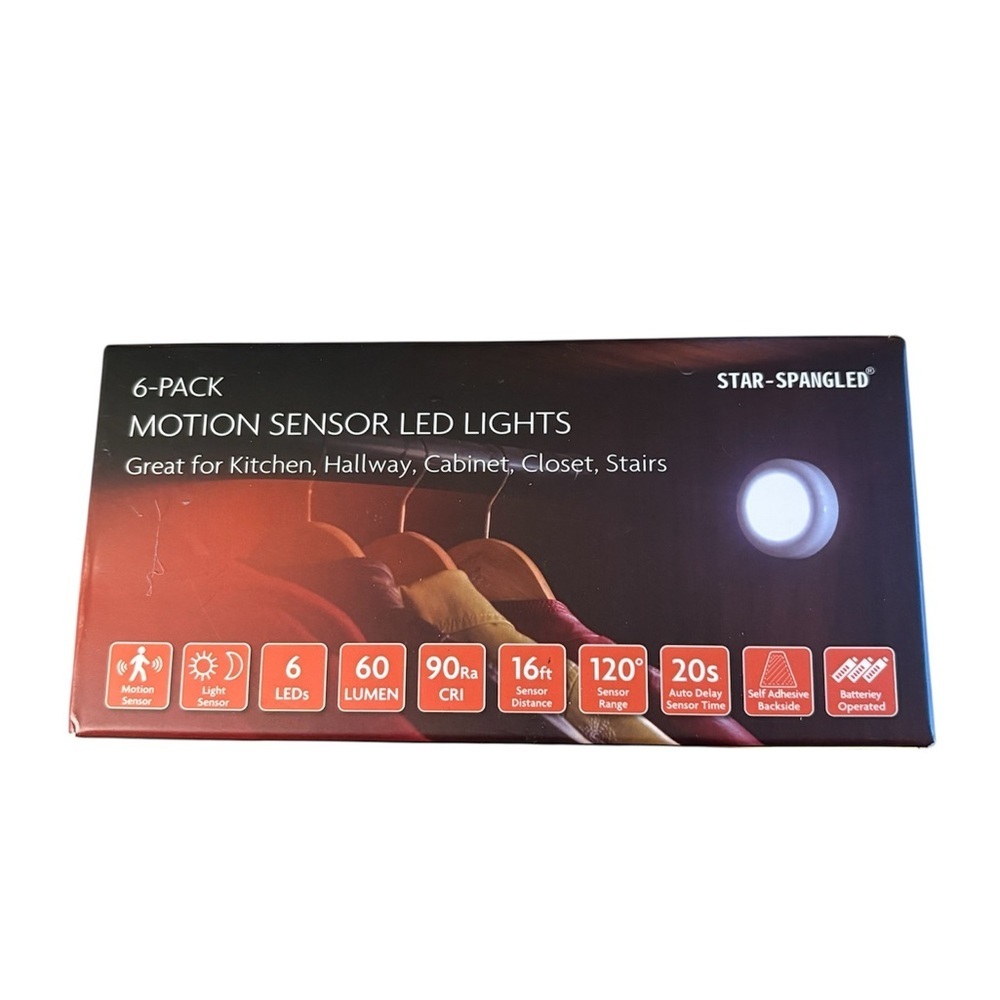 Motion Sensor LED Lights - 4 Pack, White